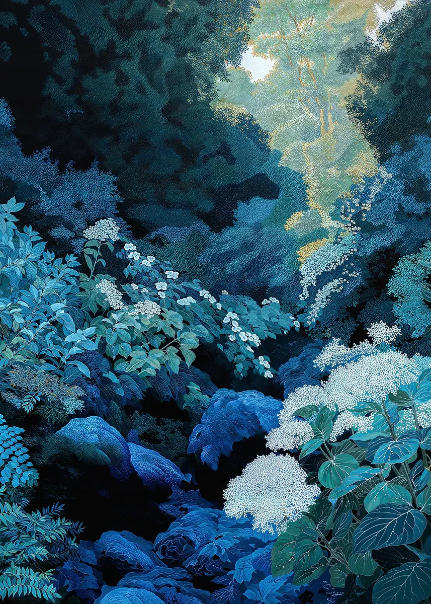 White Cranes Forest Poster