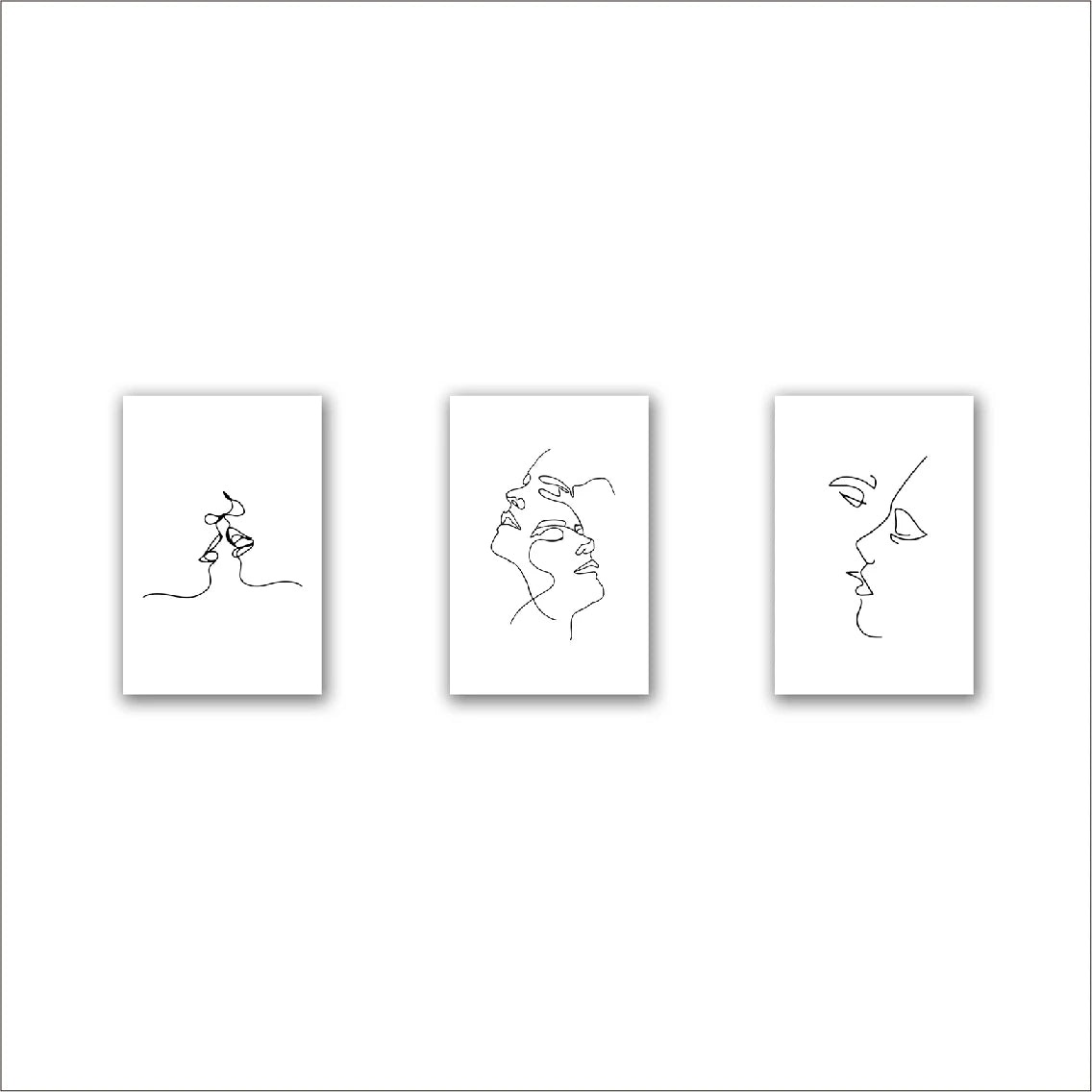 Single-Line Kiss Couple Poster