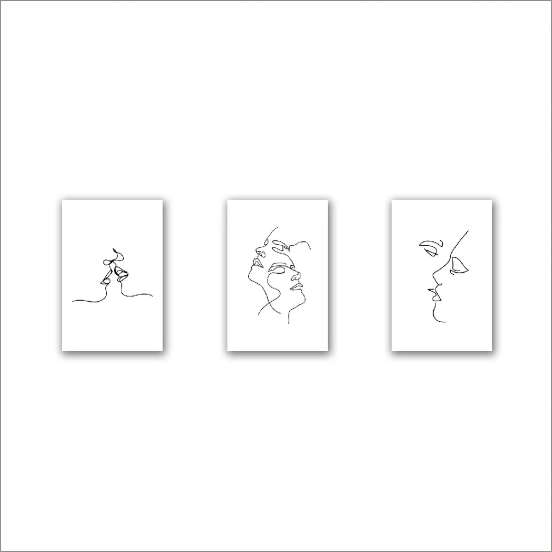 Single-Line Kiss Couple Poster