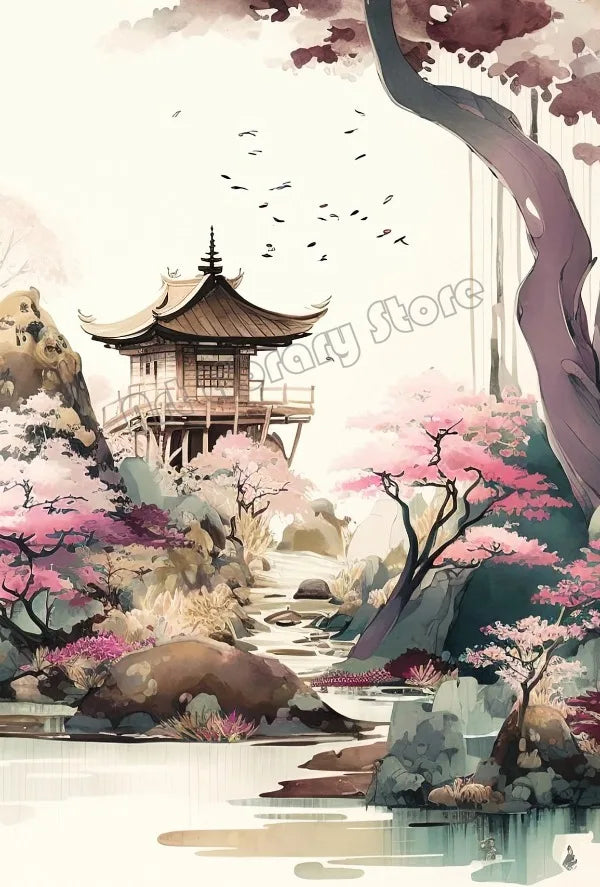 Zen Bonsai Pagoda Poster