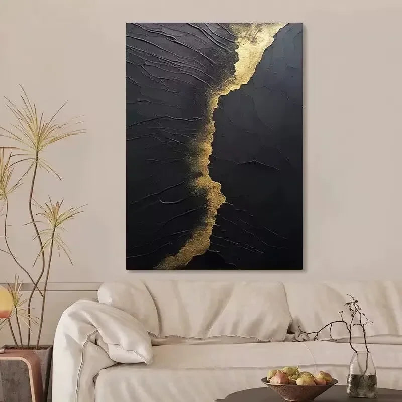 Black Wave Texture Canvas