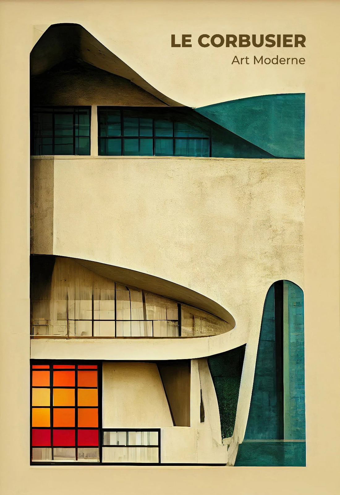 Fallingwater Bauhaus Architecture Poster