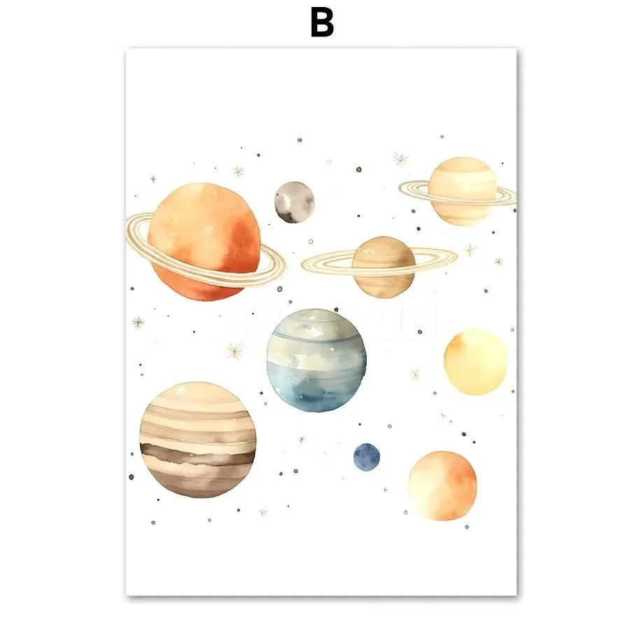 Space Rocket Nursery Art