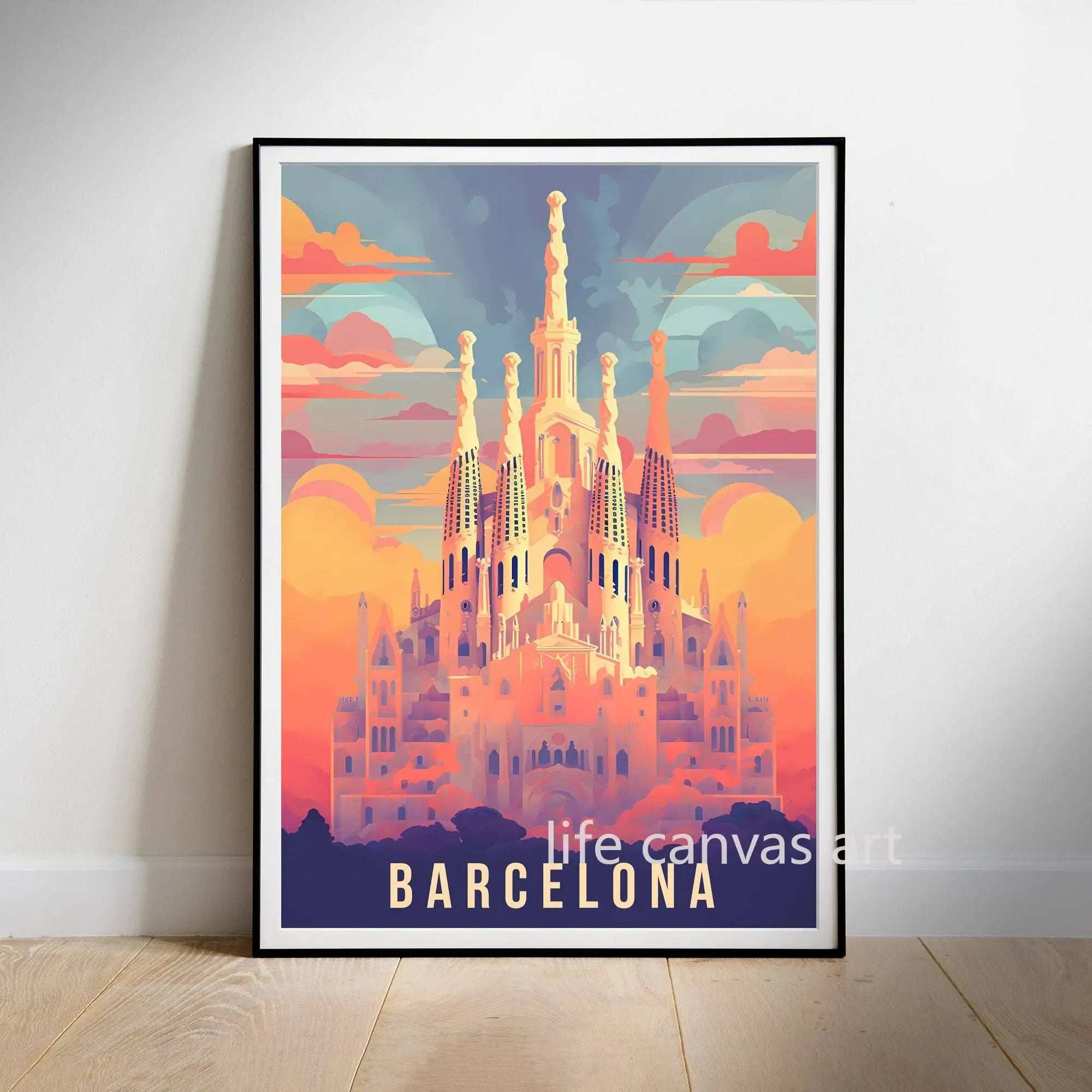 Retro Europe Travel Cities Poster