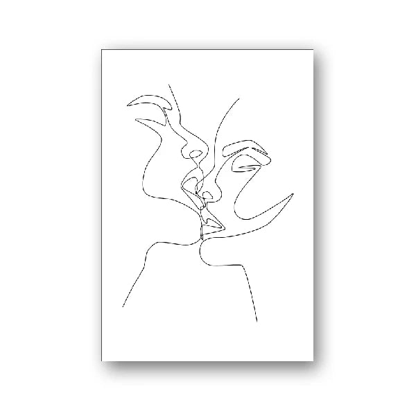 Single-Line Kiss Couple Poster
