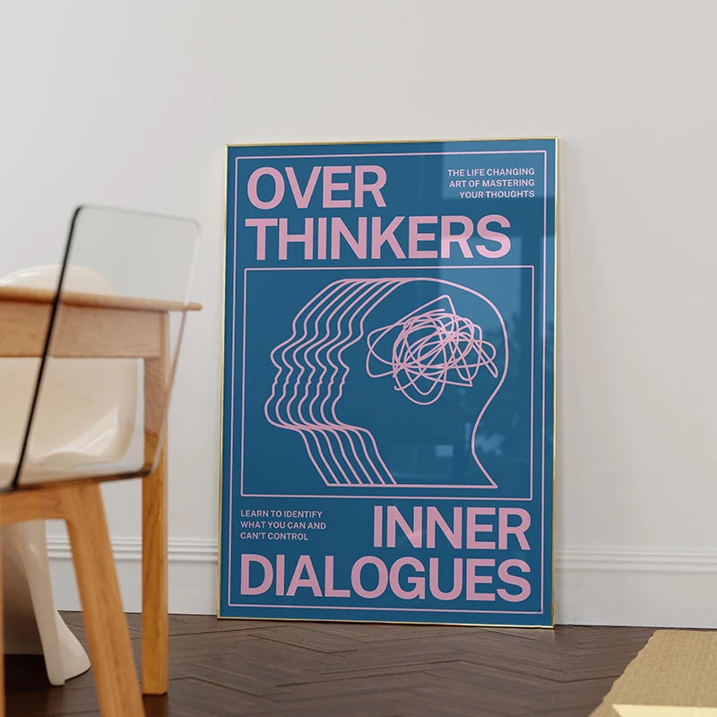 Mid-Century Overthinker Typography Canvas