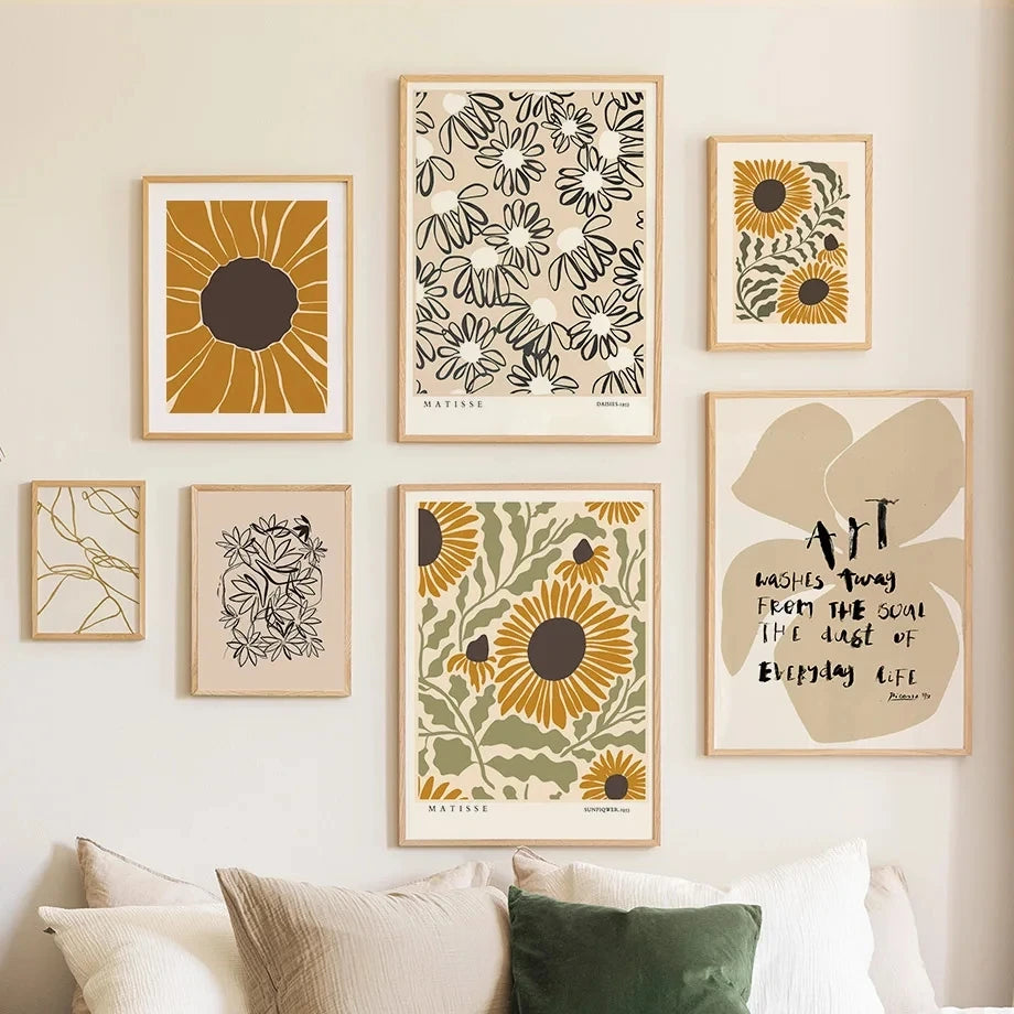Boho Matisse Sunflower Canvas