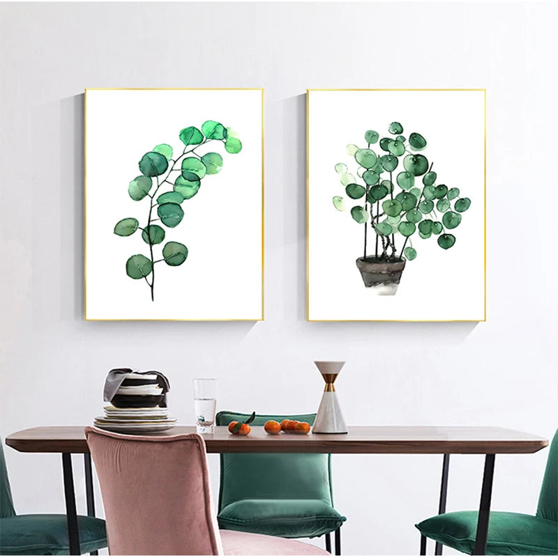 Tropical Leaves Scandinavian Canvas