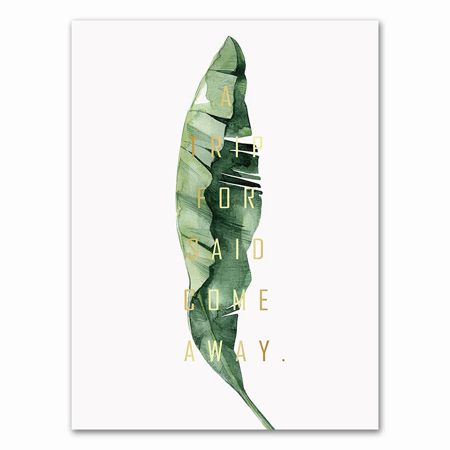 Tropical Leaves Scandinavian Canvas