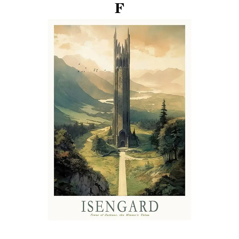 Middle-Earth Retro Travel Art