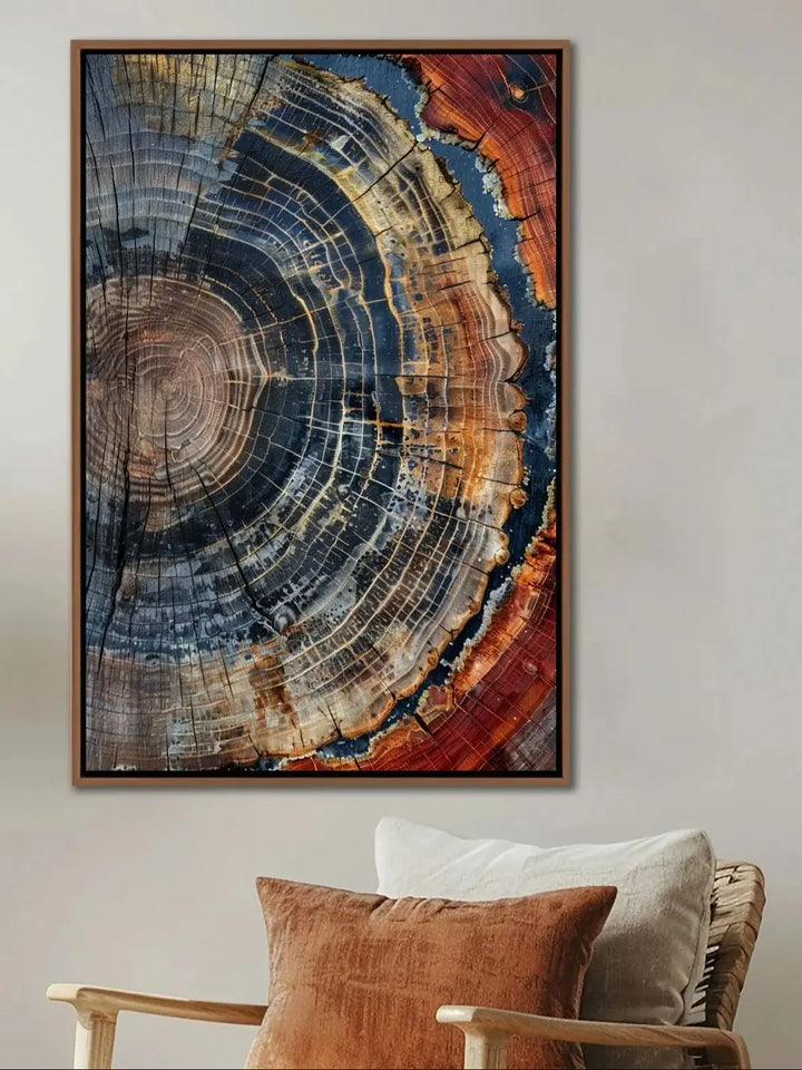 Abstract Colorful Tree Ring Art