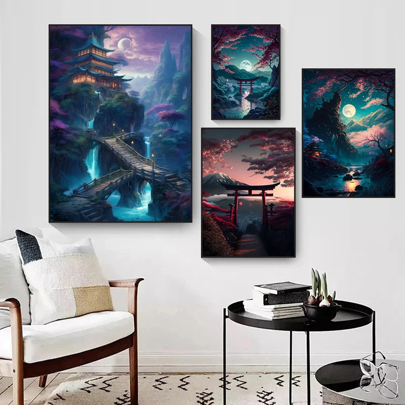 Fuji Cyberpunk Landscape Print