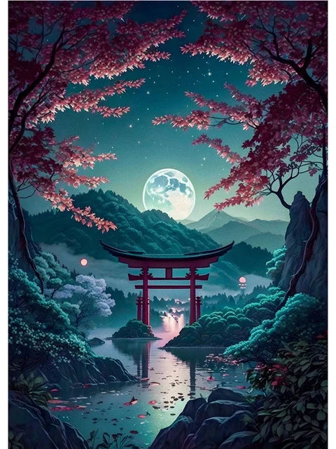 Fuji Cyberpunk Landscape Print
