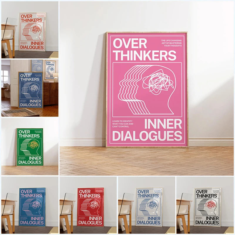 Mid-Century Overthinker Typography Canvas