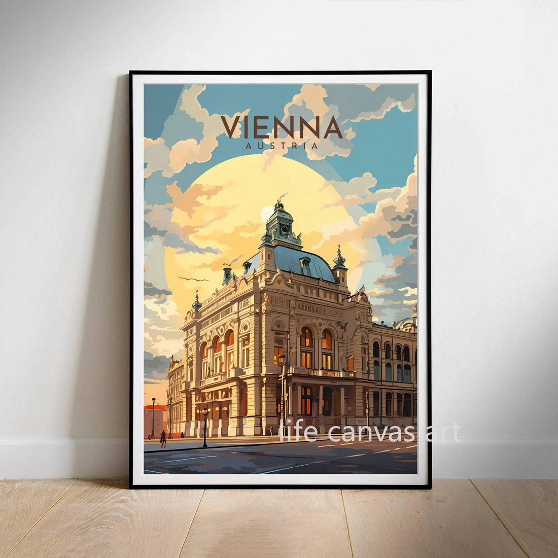 Retro Europe Travel Cities Poster