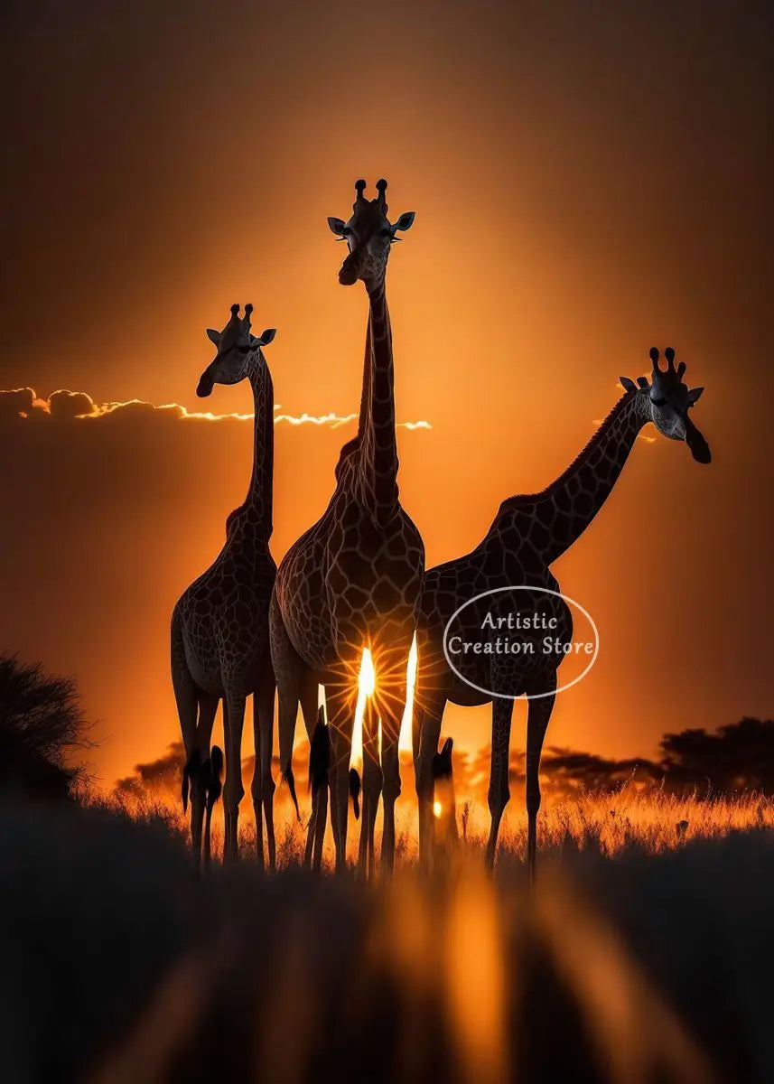 African Elephant Sunset Canvas