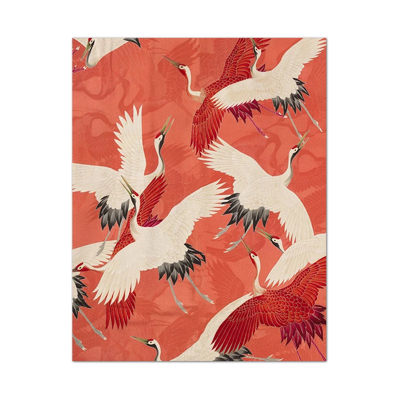Hokusai Red Crane Art