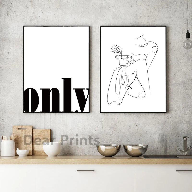 Minimalist Coffee Line Art