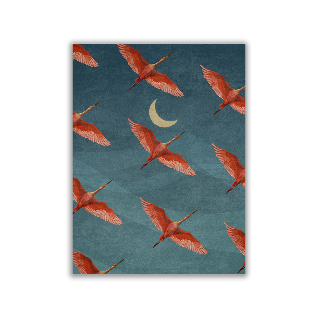 Hokusai Red Crane Art