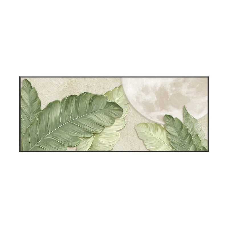 Abstract Green Leaf Canvas