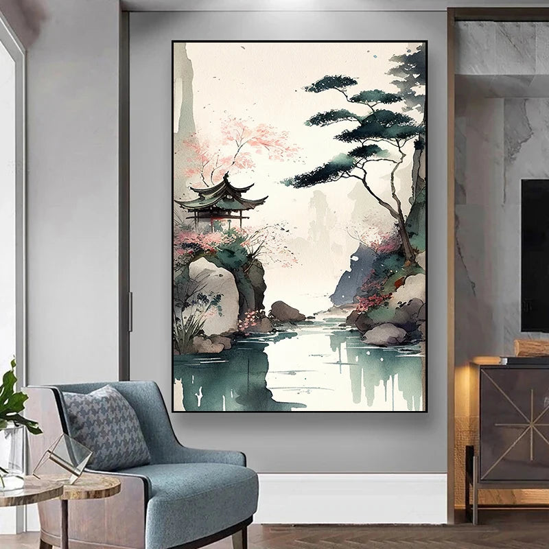Zen Bonsai Pagoda Poster