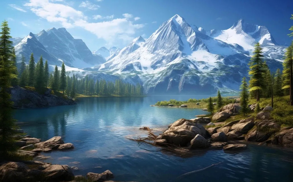 Northern Lights Lake Poster