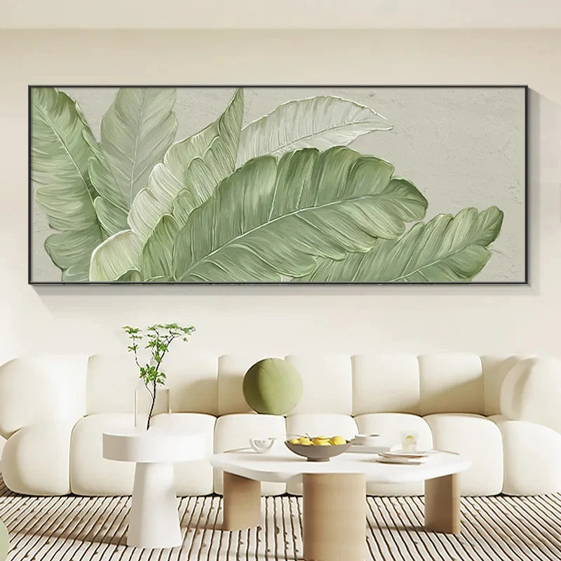 Abstract Green Leaf Canvas