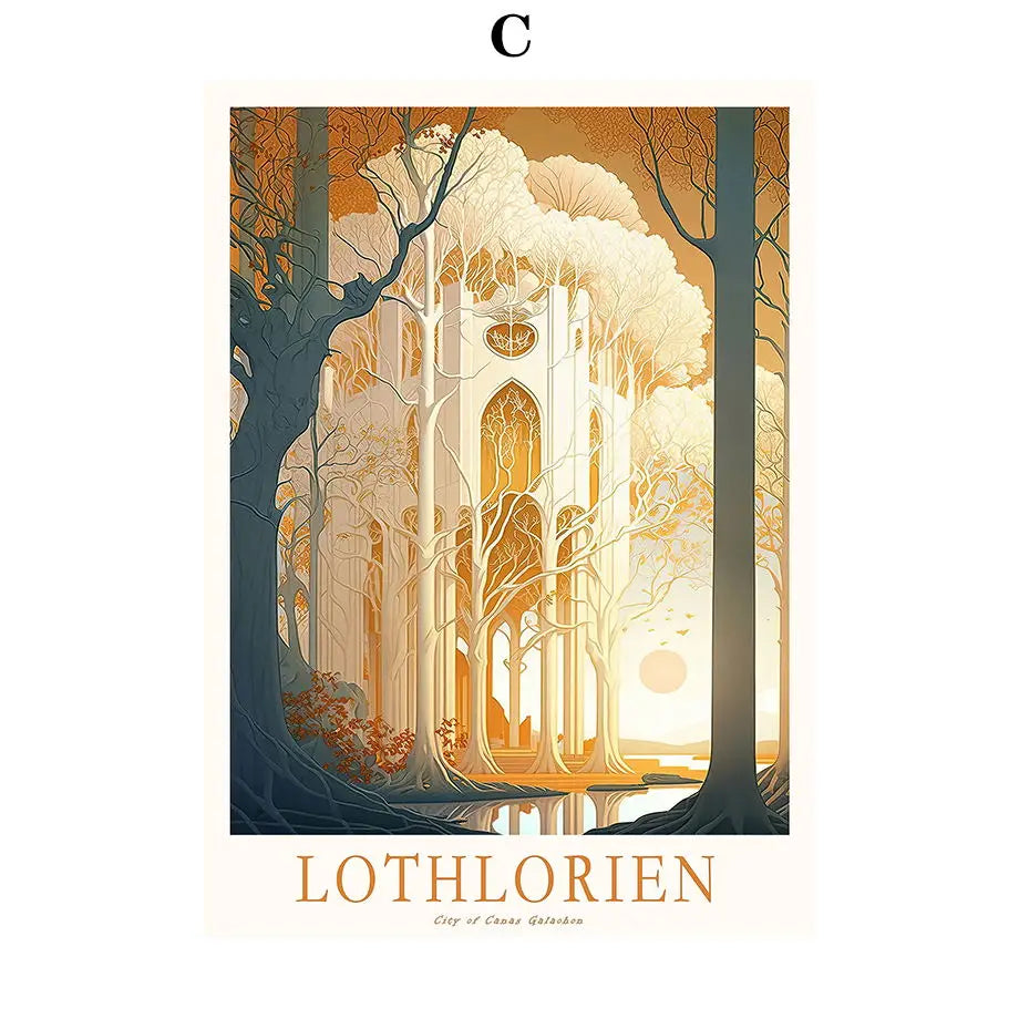 Middle-Earth Retro Travel Art