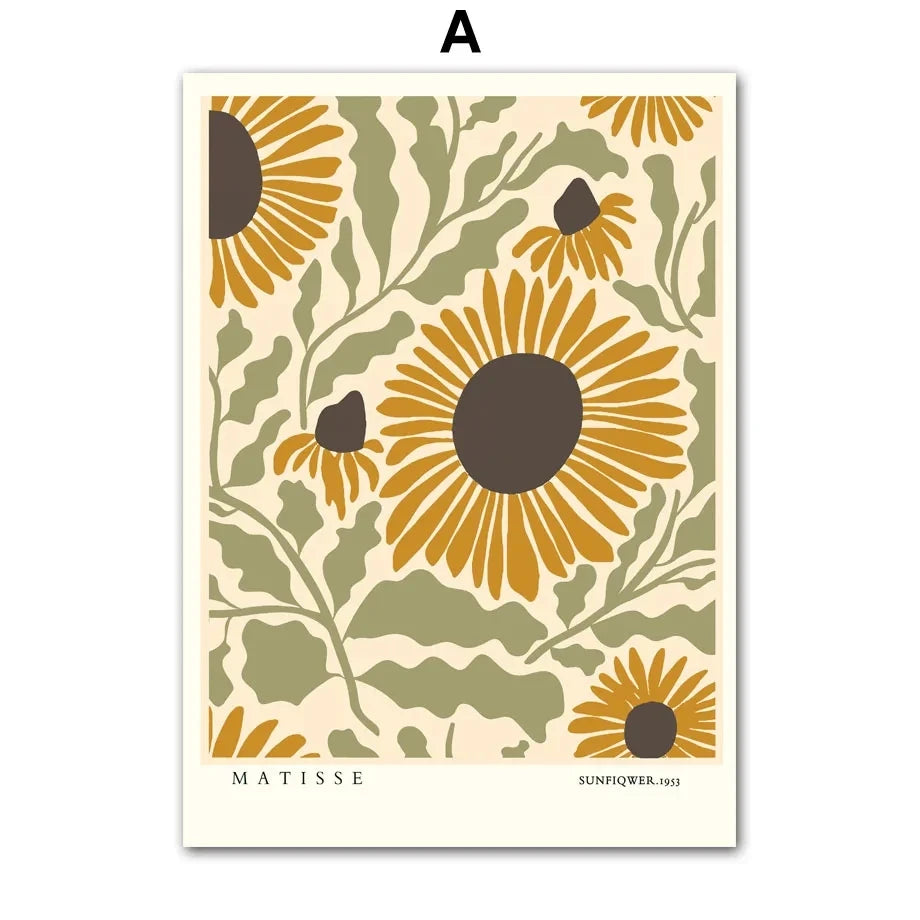 Boho Matisse Sunflower Canvas