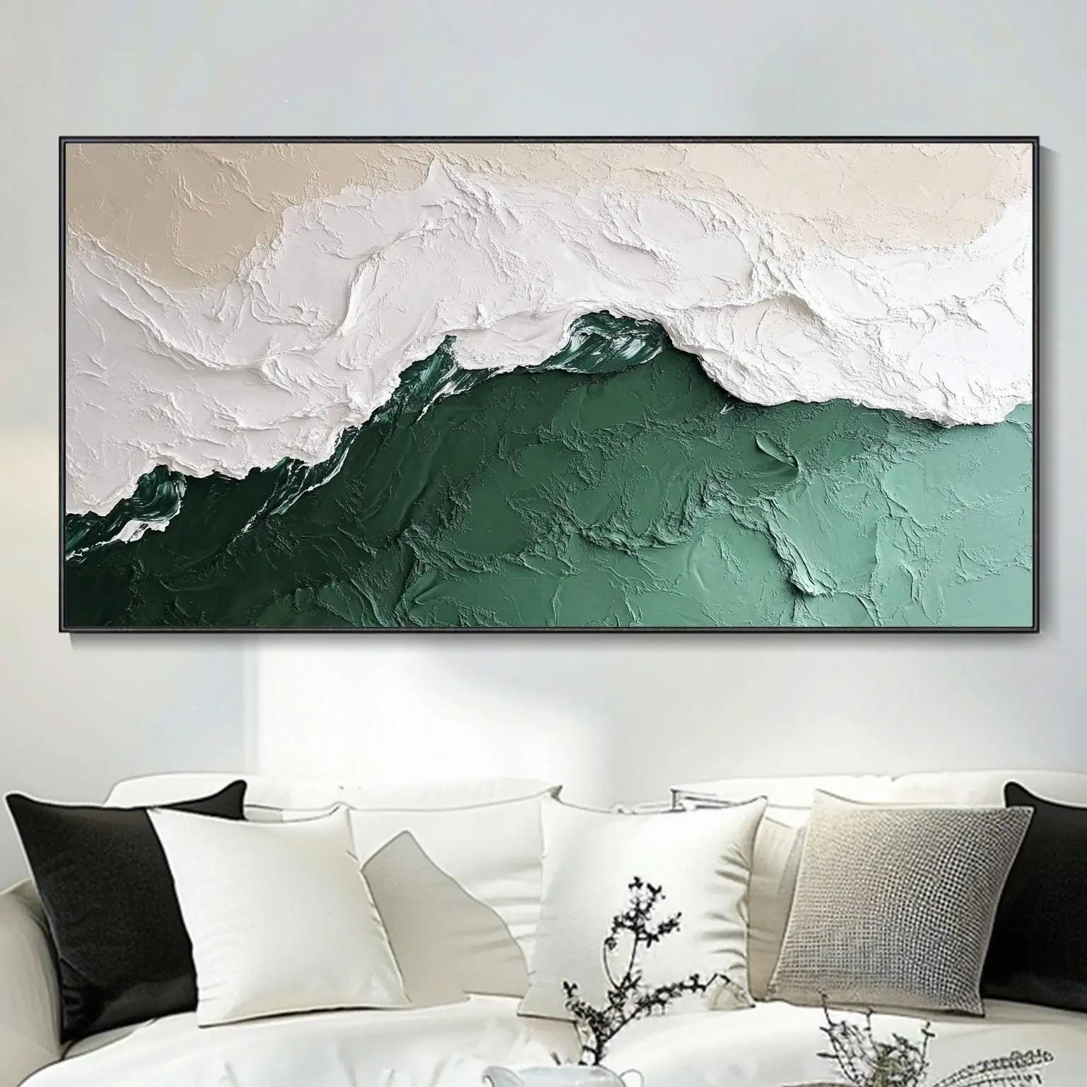 Minimalist Green Ocean Canvas