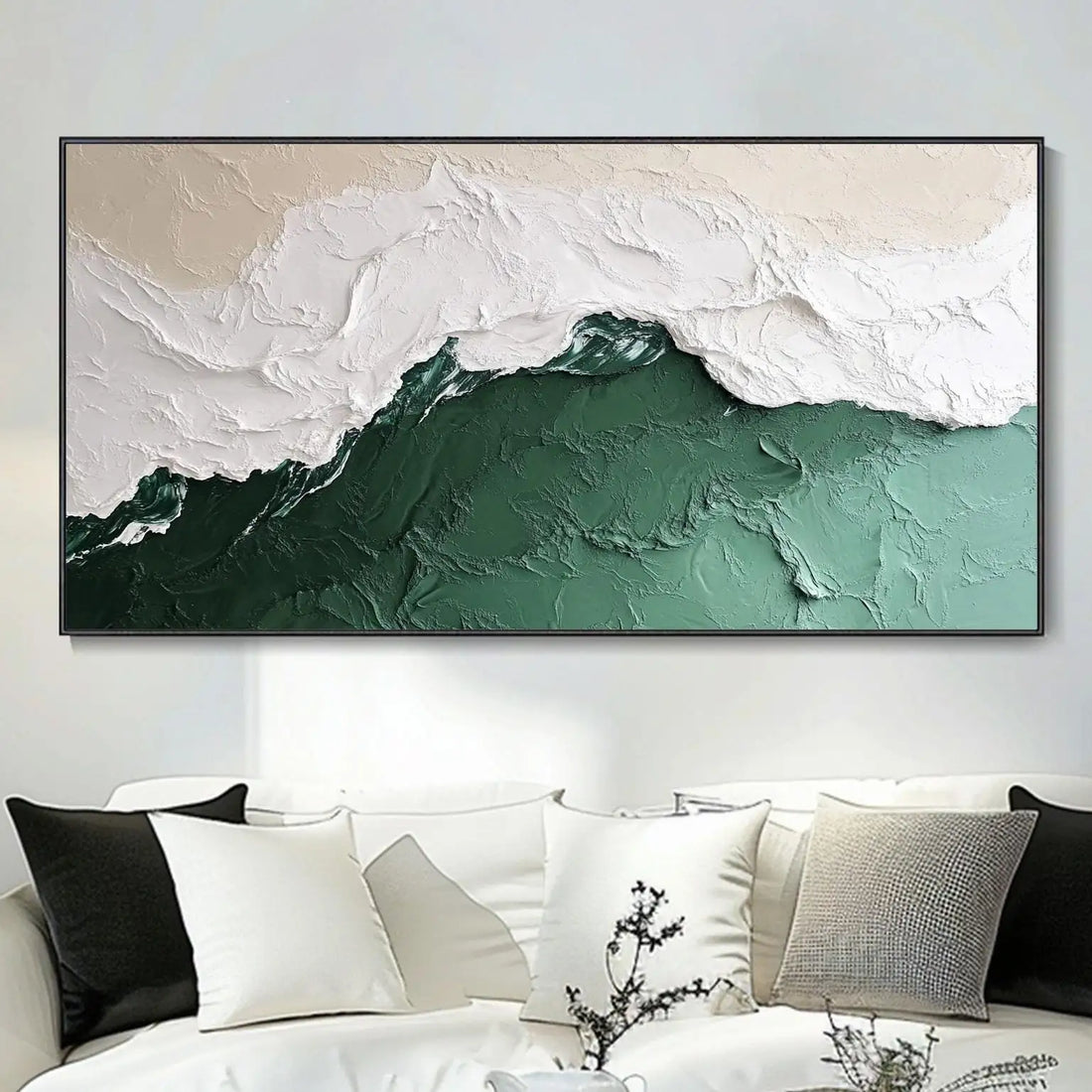 Minimalist Green Ocean Canvas