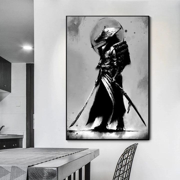 Samurai Black-White Wall Art