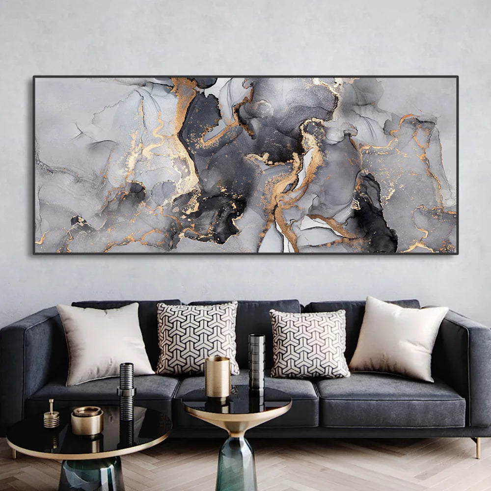 Black Gold Marble Canvas