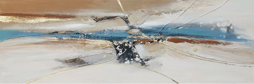 White Gold Line Landscape Print