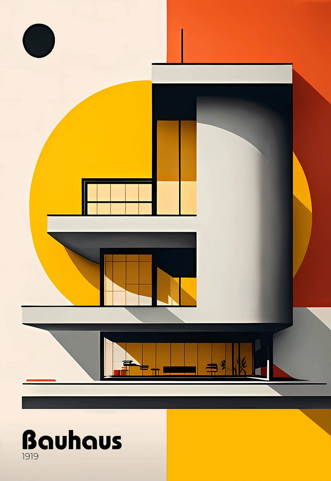 Fallingwater Bauhaus Architecture Poster