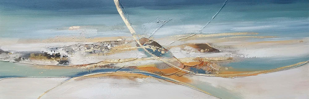 White Gold Line Landscape Print