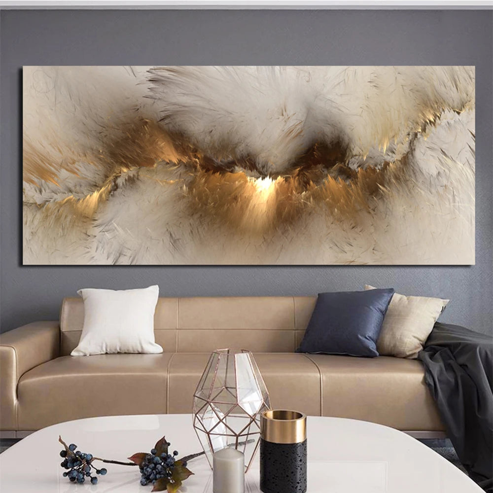 Grey Yellow Cloud Abstract Poster