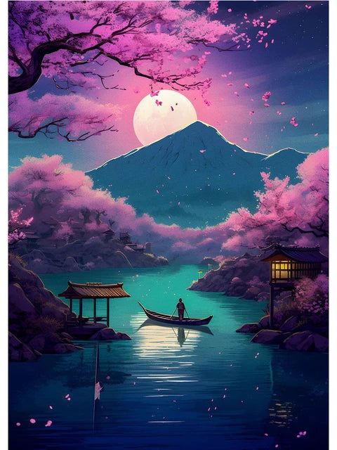 Fuji Cyberpunk Landscape Print