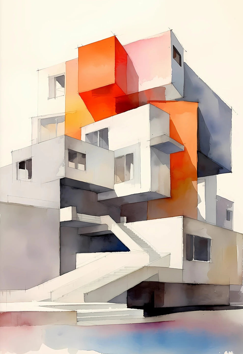 Fallingwater Bauhaus Architecture Poster