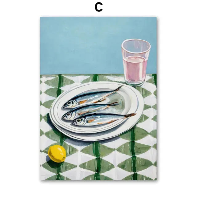 Colorful Crocodile Fish Abstract Canvas