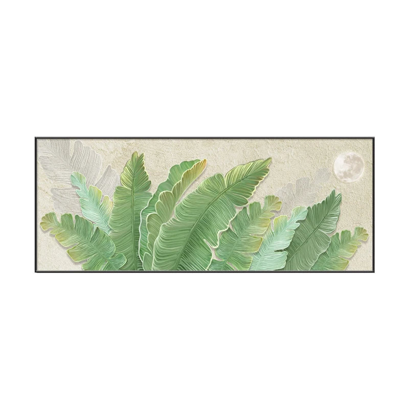 Abstract Green Leaf Canvas