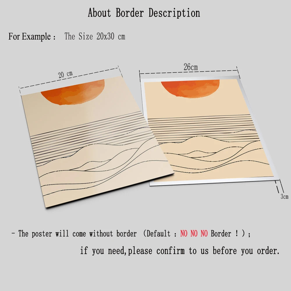 Burnt Orange Sunrise Sea Poster