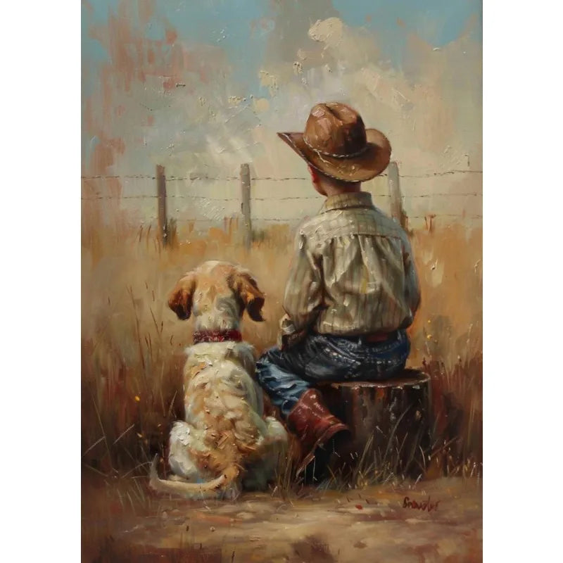 Retro Fishing Boys HunFishing Boys Landscape Artting Sketch Lake Nature Landscape Nursery Poster Canvas Painting Wall Art Pictures Home Farmhouse Decor