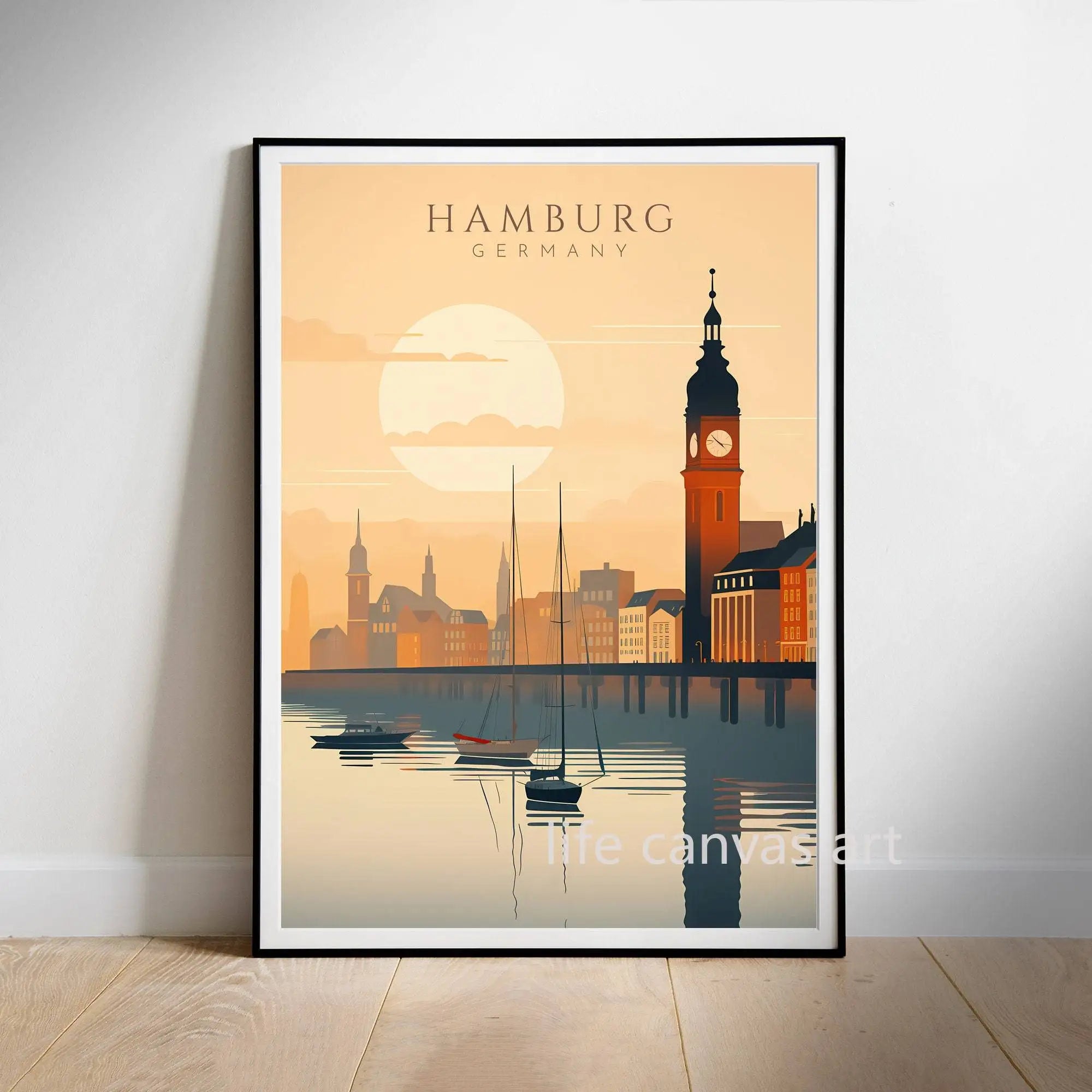 Retro Europe Travel Cities Poster