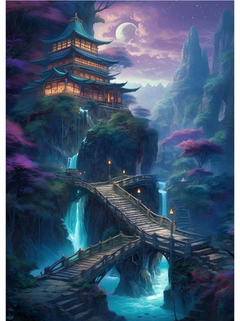 Fuji Cyberpunk Landscape Print