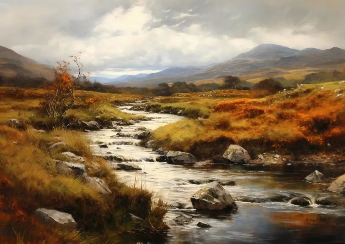 Autumn Countryside Deer Canvas