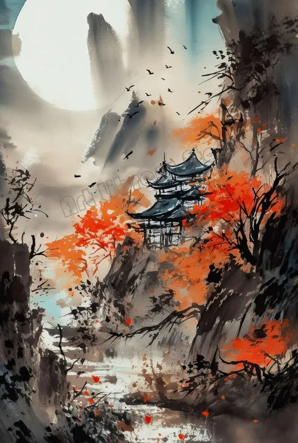 Zen Bonsai Pagoda Poster