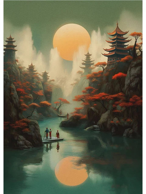 Fuji Cyberpunk Landscape Print