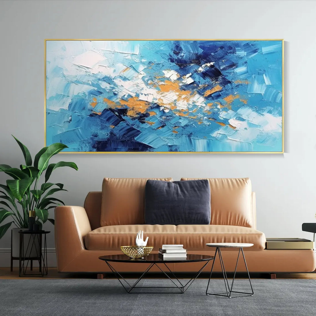 Blue Coastline Oil Canvas