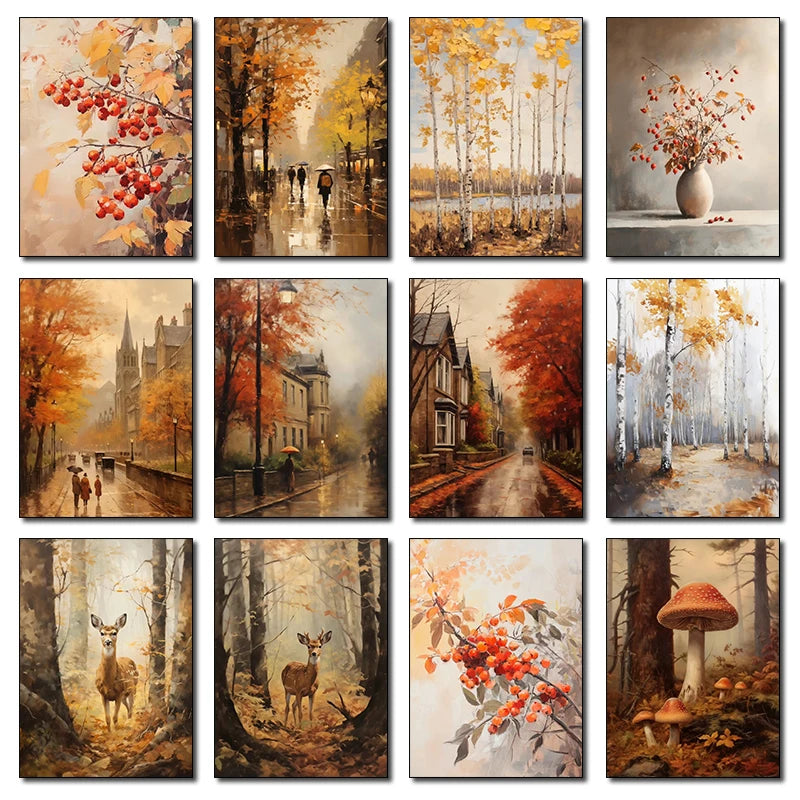 Autumn Countryside Deer Canvas